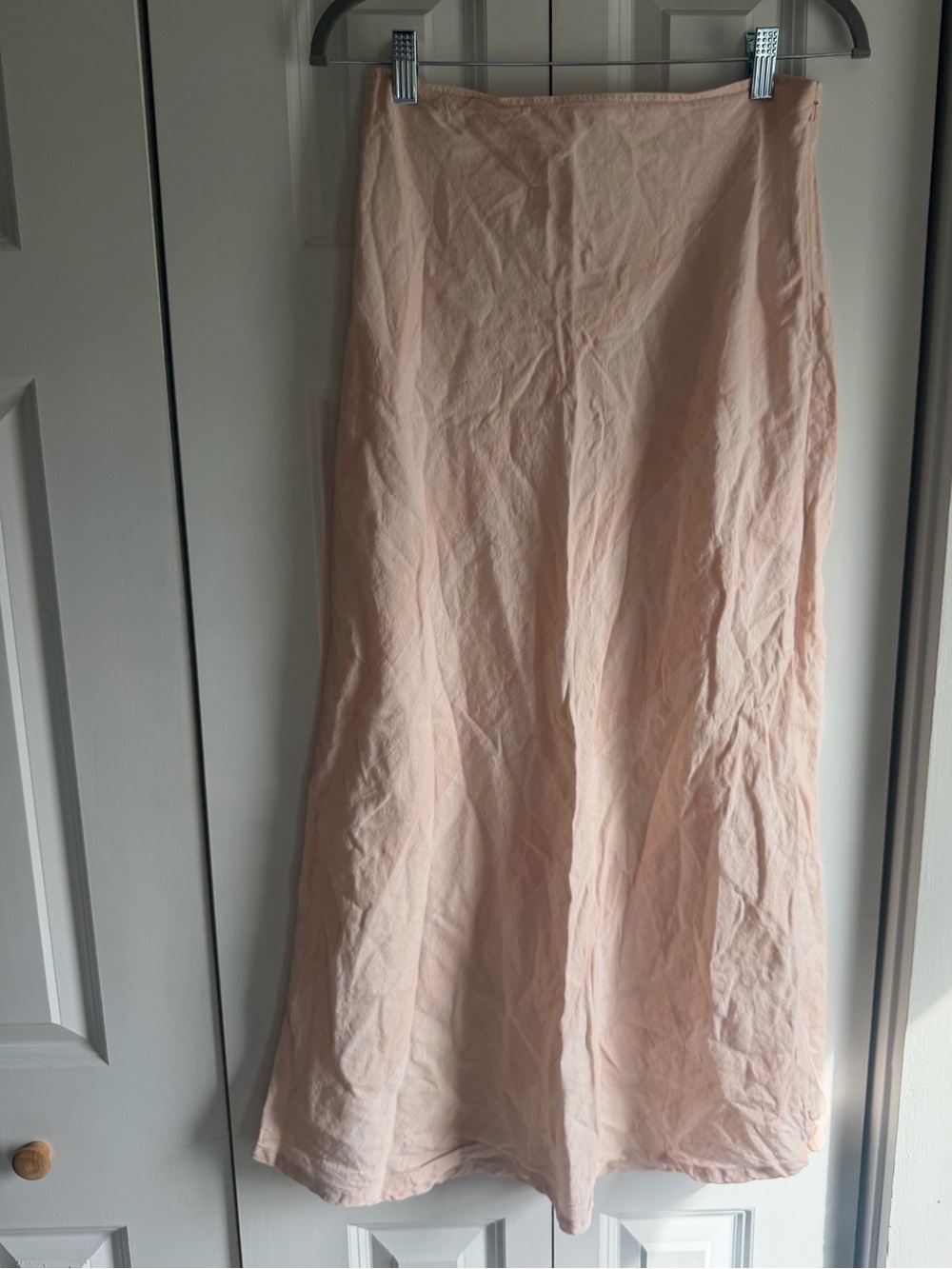 100% Linen Women's Lightweight Blush Pink A-Line Skirt